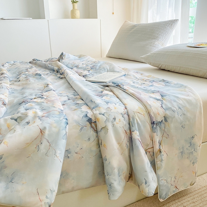 91家纺网 家纺一手货源 找家纺 梦莱斯2025新款印花夏被 花谷