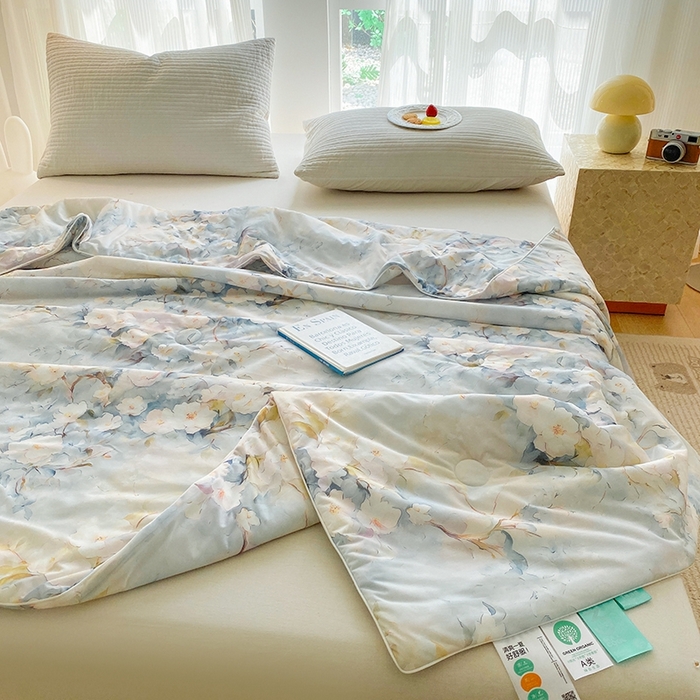 91家纺网 家纺一手货源 找家纺 梦莱斯2025新款印花夏被 花谷