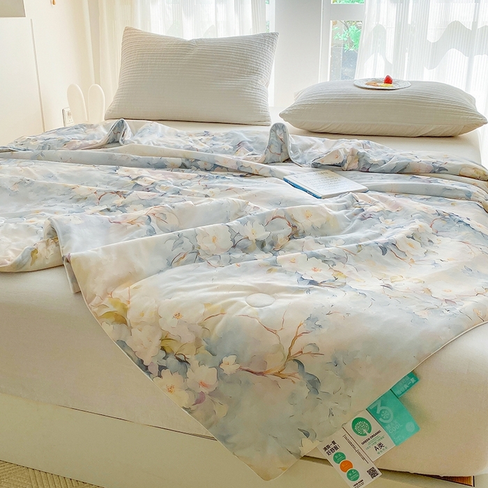 91家纺网 家纺一手货源 找家纺 梦莱斯2025新款印花夏被 花谷