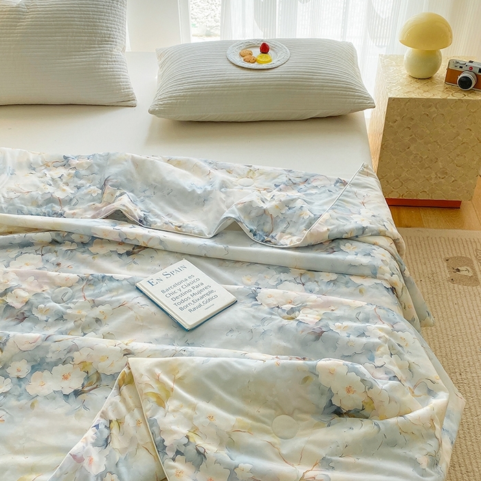 91家纺网 家纺一手货源 找家纺 梦莱斯2025新款印花夏被 花谷