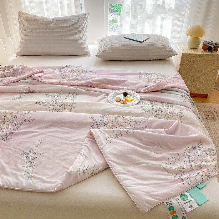 91家纺网 家纺一手货源 找家纺 梦莱斯2025新款印花夏被 恋语