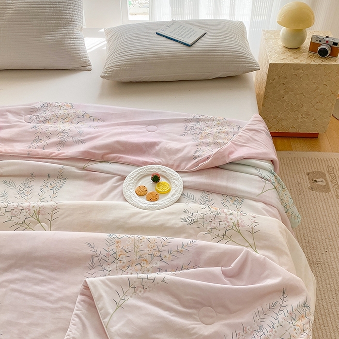 91家纺网 家纺一手货源 找家纺 梦莱斯2025新款印花夏被 恋语