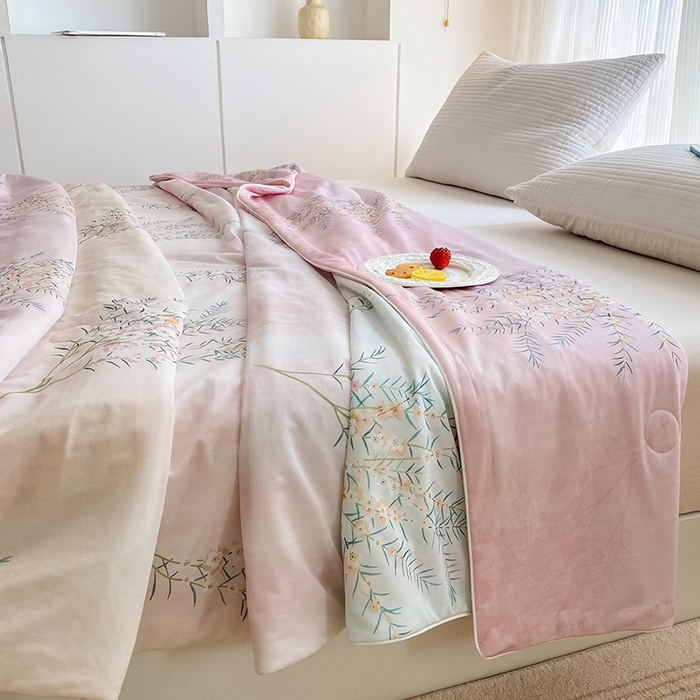 91家纺网 家纺一手货源 找家纺 梦莱斯2025新款印花夏被 恋语