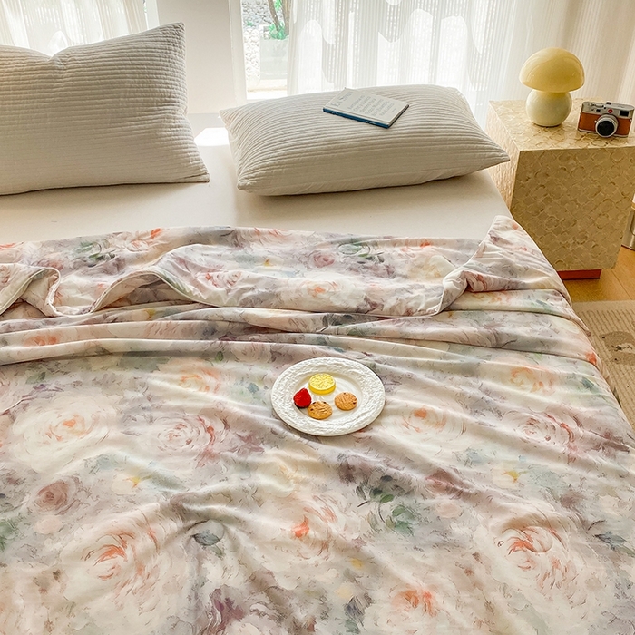 91家纺网 家纺一手货源 找家纺 梦莱斯2025新款印花夏被 莫妮卡