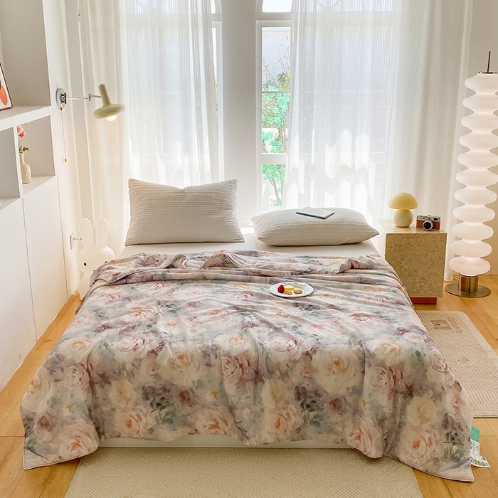 91家纺网 家纺一手货源 找家纺 梦莱斯2025新款印花夏被 莫妮卡