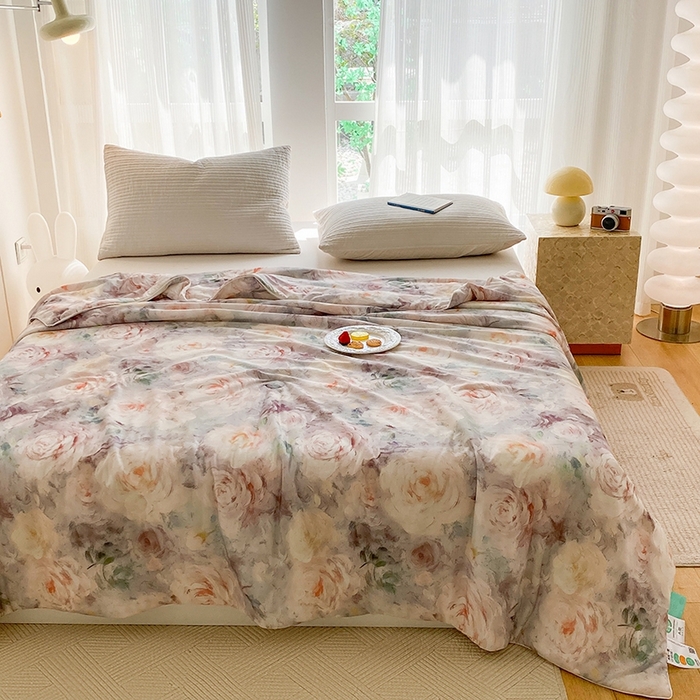 91家纺网 家纺一手货源 找家纺 梦莱斯2025新款印花夏被 莫妮卡