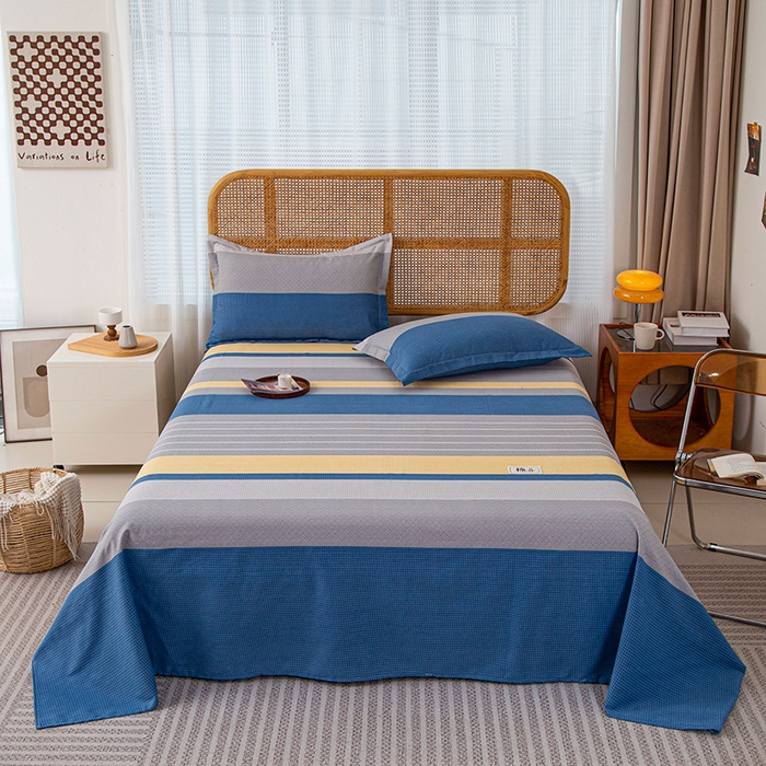 91家纺网 家纺一手货源 找家纺 （总）丝芙妮家居（原乐视家纺） 2025春夏新款全棉纯棉混纺云糯棉双层纱单床单 床单单件