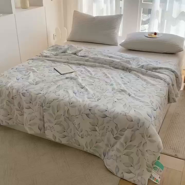 91家纺网 家纺一手货源 找家纺 梦莱斯2025新款印花夏被 芊意