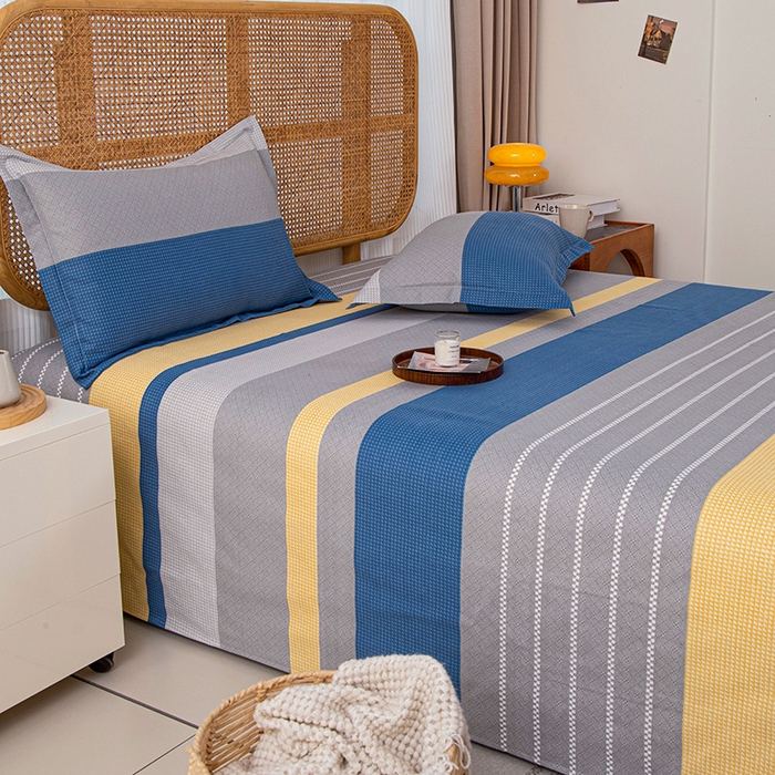 91家纺网 家纺一手货源 找家纺 丝芙妮家居（原乐视家纺） 2025春夏新款全棉纯棉混纺云糯棉双层纱单床单 床单单件 波利亚