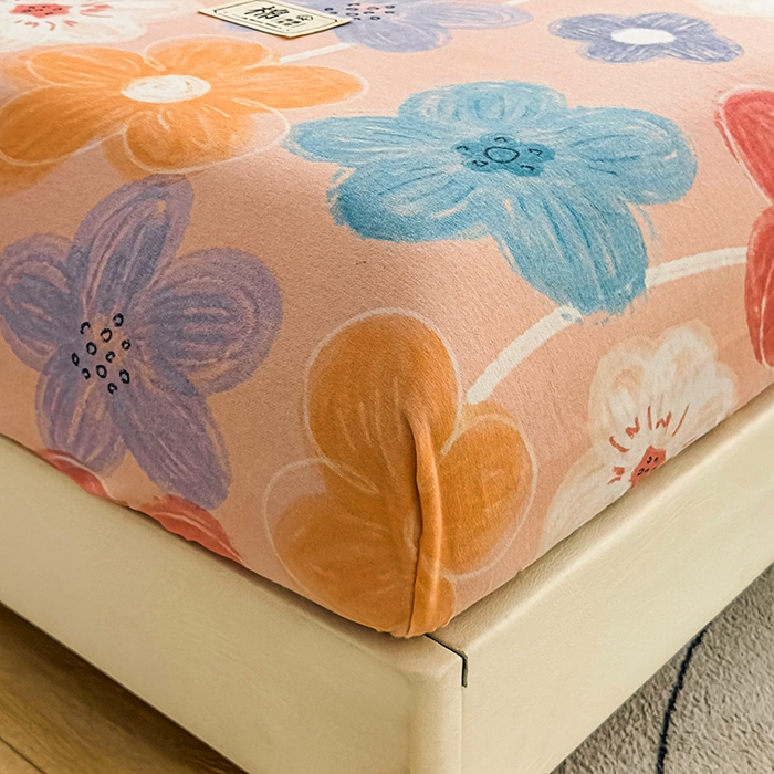 91家纺网 家纺一手货源 找家纺 丝芙妮家居（原乐视家纺） 2025春夏新款全棉纯棉混纺云糯棉双层纱单床单 床单单件 花晓