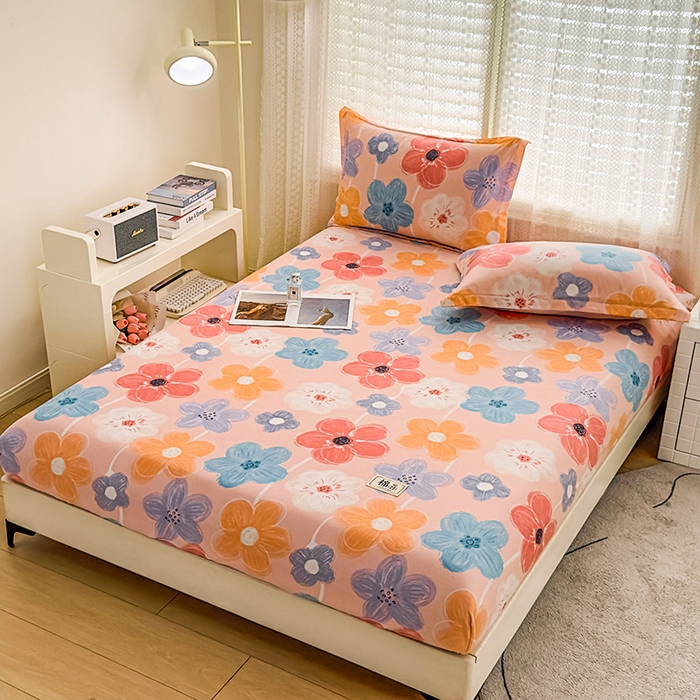 91家纺网 家纺一手货源 找家纺 丝芙妮家居（原乐视家纺） 2025春夏新款全棉纯棉混纺云糯棉双层纱单床单 床单单件 花晓