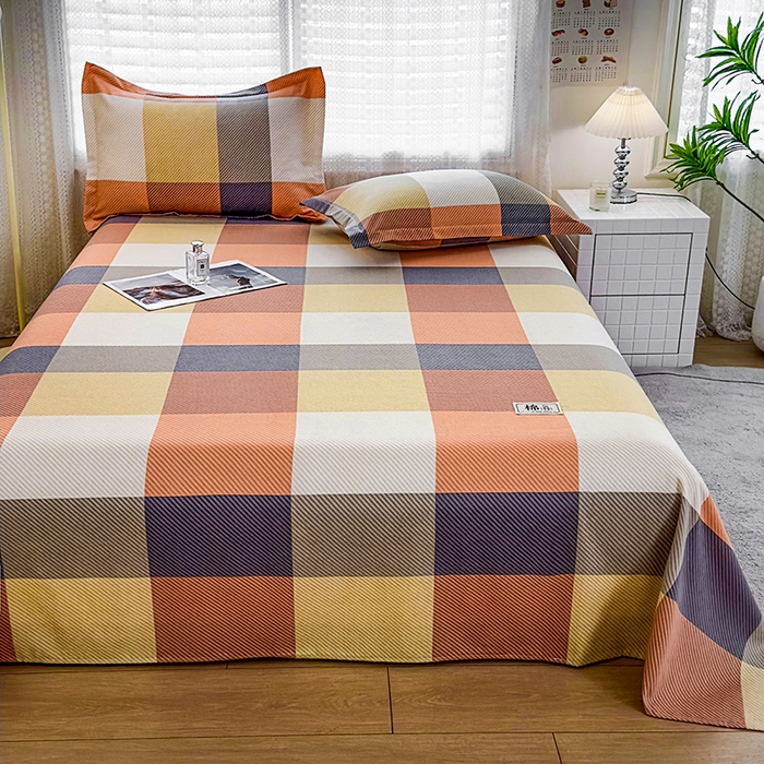 91家纺网 家纺一手货源 找家纺 丝芙妮家居（原乐视家纺） 2025春夏新款全棉纯棉混纺云糯棉双层纱单床单 床单单件 西漠