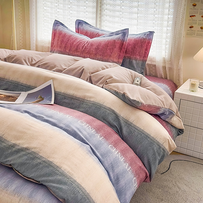 91家纺网 家纺一手货源 找家纺 丝芙妮家居（原乐视家纺） 2025春夏新款全棉纯棉混纺云糯棉双层纱单床单 床单单件 伊甸-灰