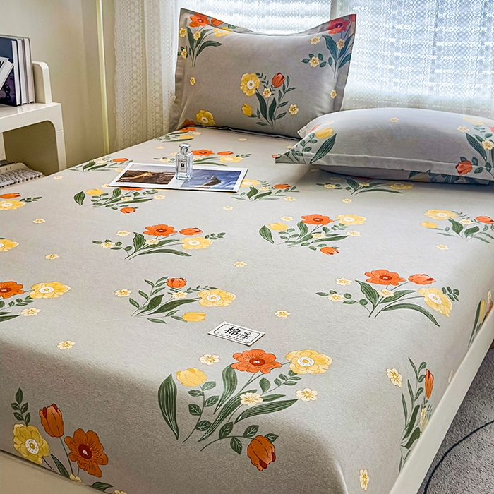 91家纺网 家纺一手货源 找家纺 （总）丝芙妮家居（原乐视家纺） 2025春夏新款全棉纯棉混纺云糯棉双层纱单床笠 床笠单件