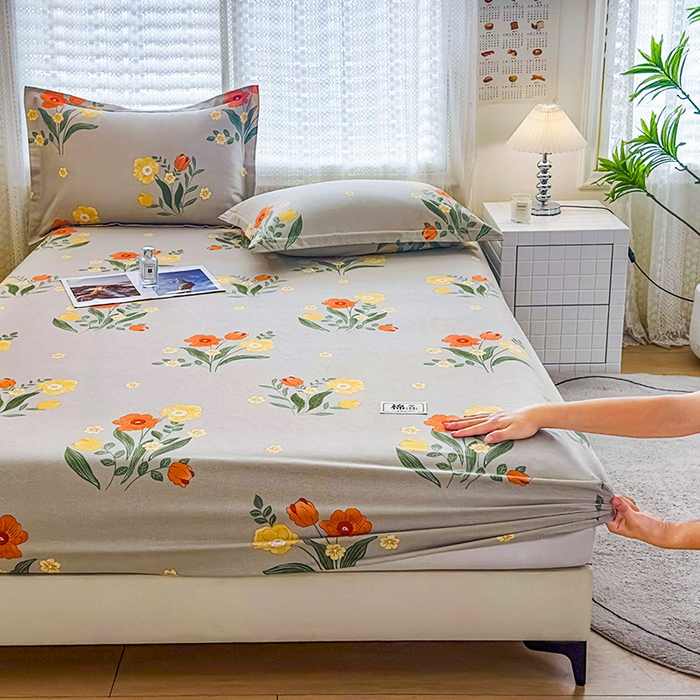 91家纺网 家纺一手货源 找家纺 （总）丝芙妮家居（原乐视家纺） 2025春夏新款全棉纯棉混纺云糯棉双层纱单床笠 床笠单件