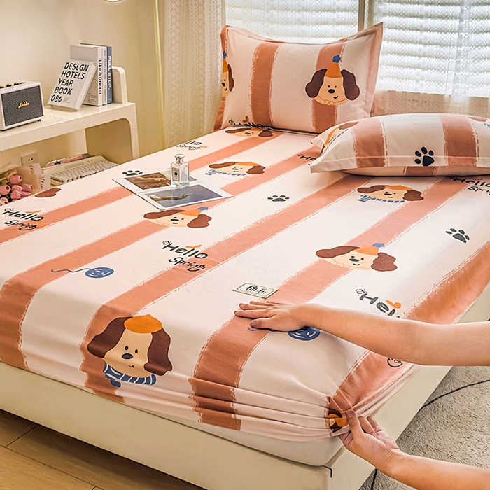 91家纺网 家纺一手货源 找家纺 丝芙妮家居（原乐视家纺） 2025春夏新款全棉纯棉混纺云糯棉双层纱单床笠 床笠单件 罗宾