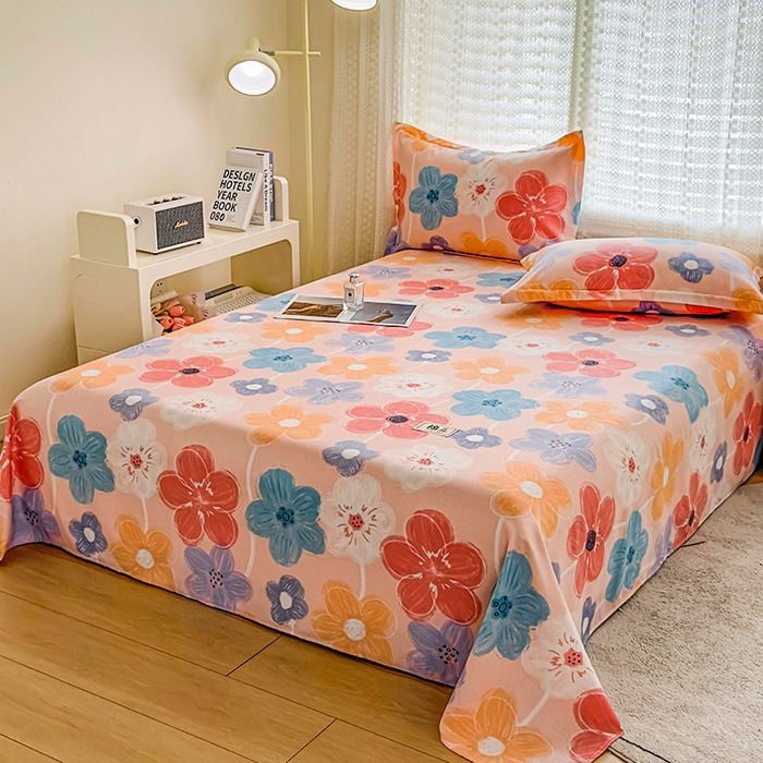 91家纺网 家纺一手货源 找家纺 丝芙妮家居（原乐视家纺） 2025春夏新款全棉纯棉混纺云糯棉双层纱单床笠 床笠单件 花晓