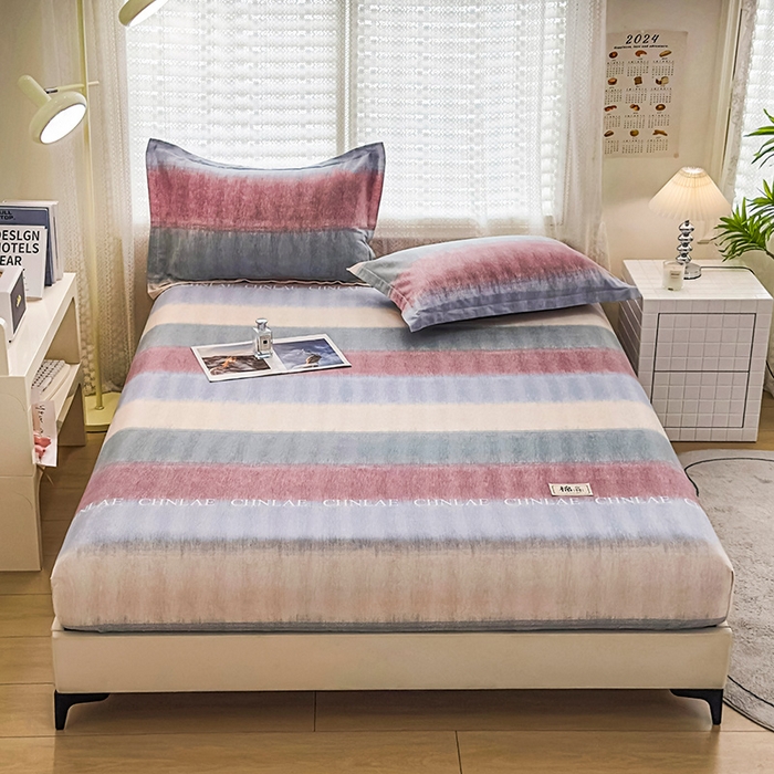 91家纺网 家纺一手货源 找家纺 丝芙妮家居（原乐视家纺） 2025春夏新款全棉纯棉混纺云糯棉双层纱单床笠 床笠单件 伊甸-灰