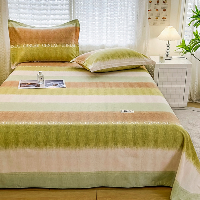 91家纺网 家纺一手货源 找家纺 丝芙妮家居（原乐视家纺） 2025春夏新款全棉纯棉混纺云糯棉双层纱单床笠 床笠单件 伊甸-绿