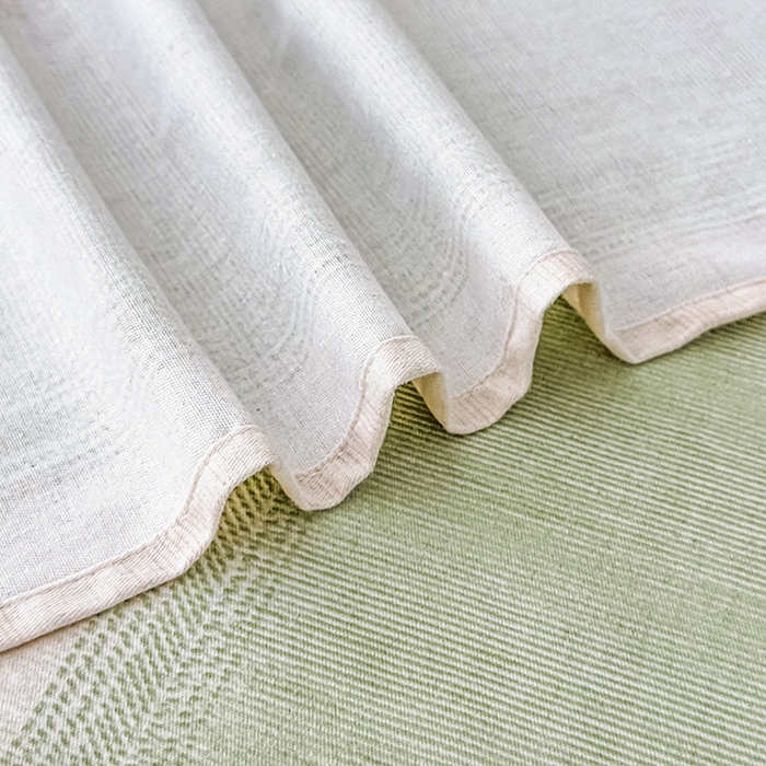 91家纺网 家纺一手货源 找家纺 丝芙妮家居（原乐视家纺） 2025春夏新款全棉纯棉混纺云糯棉双层纱单床笠 床笠单件 伊甸-绿