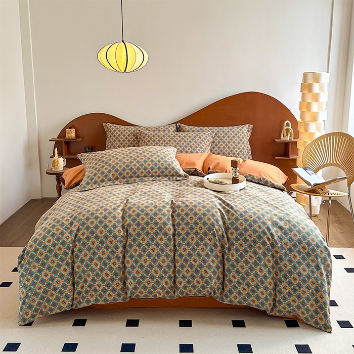 91家纺网 家纺一手货源 找家纺 丝芙妮家居（原乐视家纺） 2025新款全棉纯棉云糯棉双层纱套件系列 莱茵