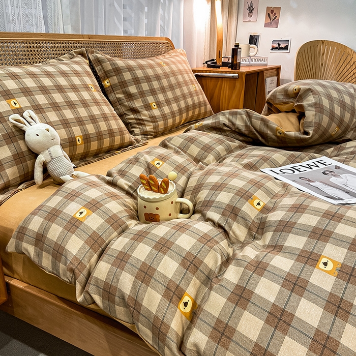 91家纺网 家纺一手货源 找家纺 丝芙妮家居（原乐视家纺） 2025新款全棉纯棉云糯棉双层纱套件系列 小狮子