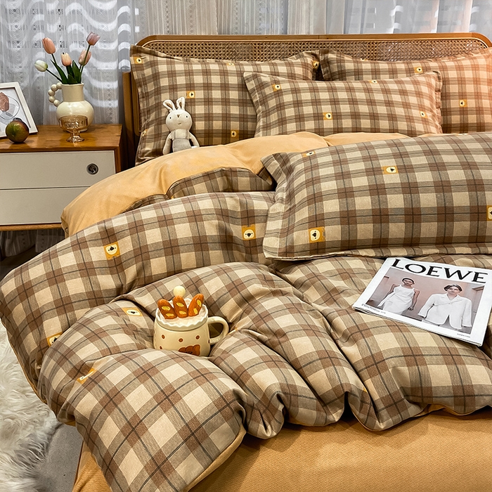 91家纺网 家纺一手货源 找家纺 丝芙妮家居（原乐视家纺） 2025新款全棉纯棉云糯棉双层纱套件系列 小狮子