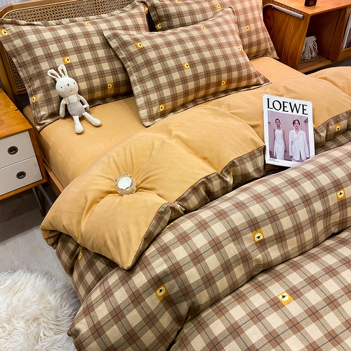 91家纺网 家纺一手货源 找家纺 丝芙妮家居（原乐视家纺） 2025新款全棉纯棉云糯棉双层纱套件系列 小狮子