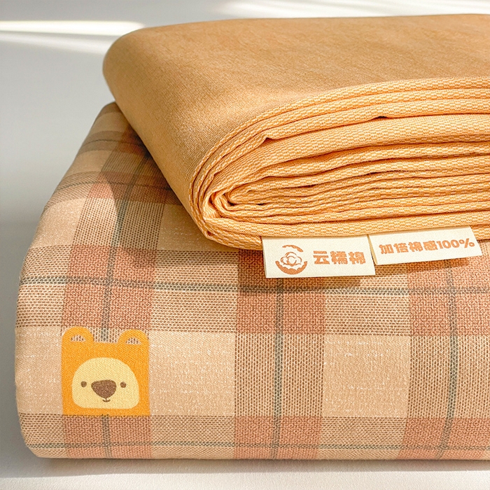 91家纺网 家纺一手货源 找家纺 丝芙妮家居（原乐视家纺） 2025新款全棉纯棉云糯棉双层纱套件系列 小狮子