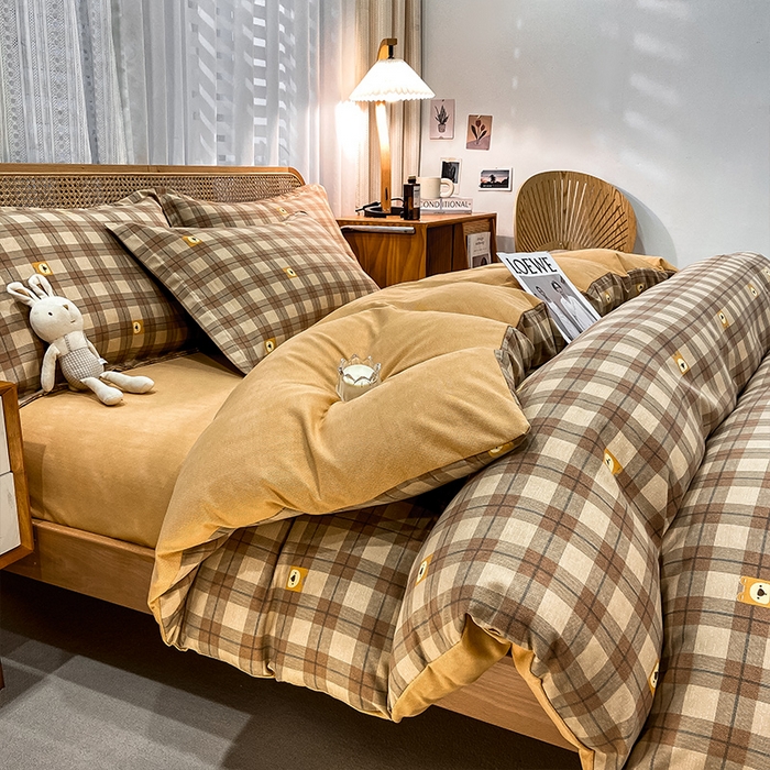 91家纺网 家纺一手货源 找家纺 丝芙妮家居（原乐视家纺） 2025新款全棉纯棉云糯棉双层纱套件系列 小狮子