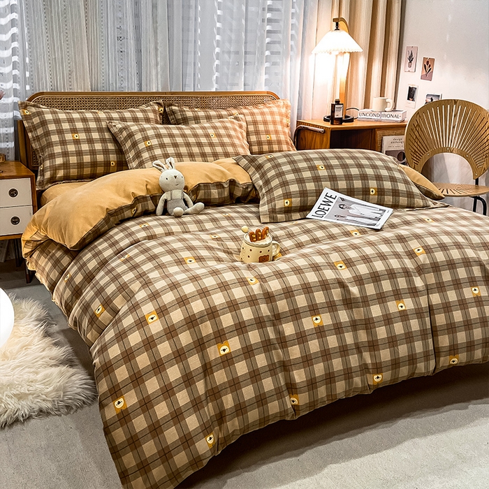 91家纺网 家纺一手货源 找家纺 丝芙妮家居（原乐视家纺） 2025新款全棉纯棉云糯棉双层纱套件系列 小狮子