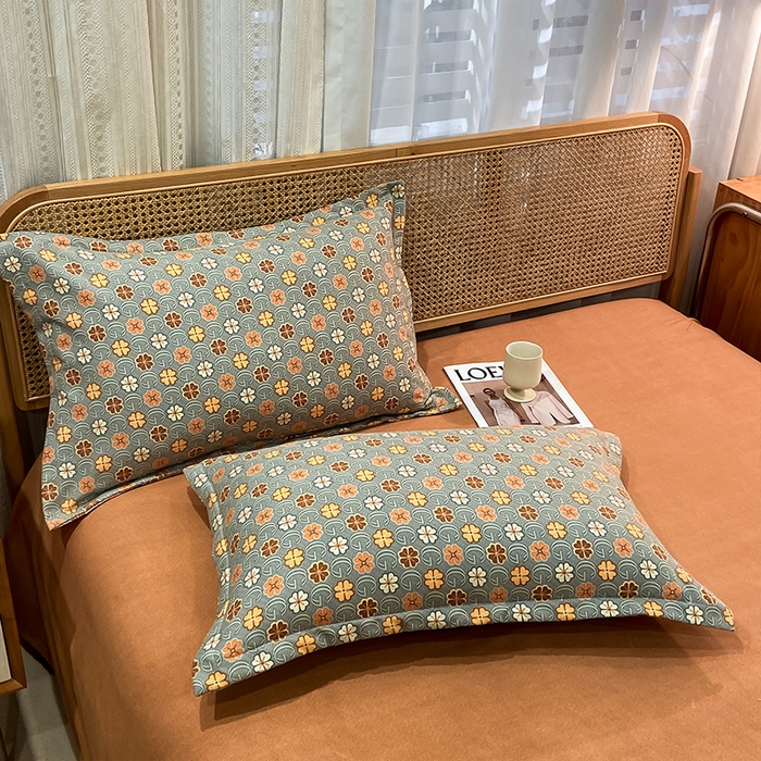 91家纺网 家纺一手货源 找家纺 丝芙妮家居（原乐视家纺） 2025新款全棉纯棉云糯棉双层纱套件系列 叶叶生香