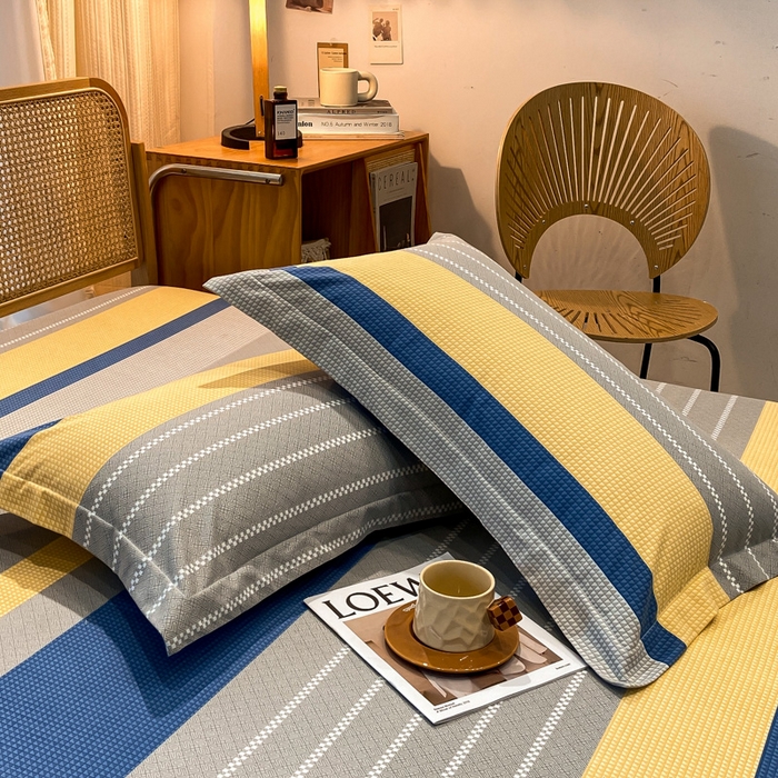 91家纺网 家纺一手货源 找家纺 丝芙妮家居（原乐视家纺） 2025新款全棉纯棉云糯棉双层纱套件系列 波利亚