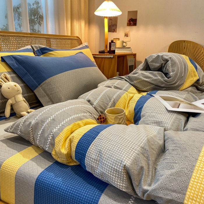 91家纺网 家纺一手货源 找家纺 丝芙妮家居（原乐视家纺） 2025新款全棉纯棉云糯棉双层纱套件系列 波利亚