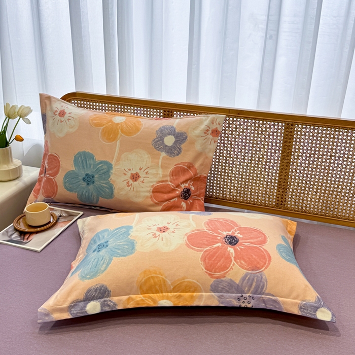 91家纺网 家纺一手货源 找家纺 丝芙妮家居（原乐视家纺） 2025新款全棉纯棉云糯棉双层纱套件系列 花晓