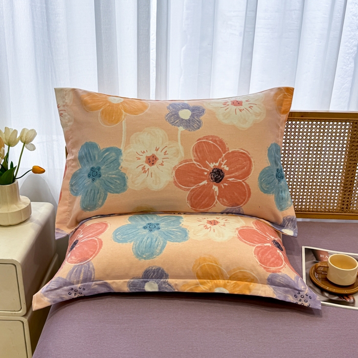 91家纺网 家纺一手货源 找家纺 丝芙妮家居（原乐视家纺） 2025新款全棉纯棉云糯棉双层纱套件系列 花晓