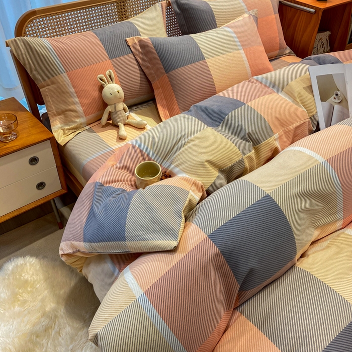 91家纺网 家纺一手货源 找家纺 丝芙妮家居（原乐视家纺） 2025新款全棉纯棉云糯棉双层纱套件系列 凯瑟琳