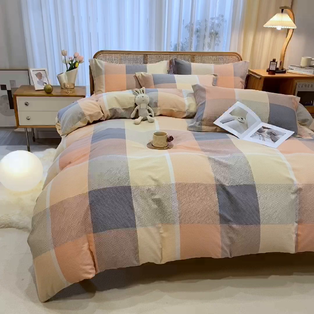 91家纺网 家纺一手货源 找家纺 丝芙妮家居（原乐视家纺） 2025新款全棉纯棉云糯棉双层纱套件系列 凯瑟琳