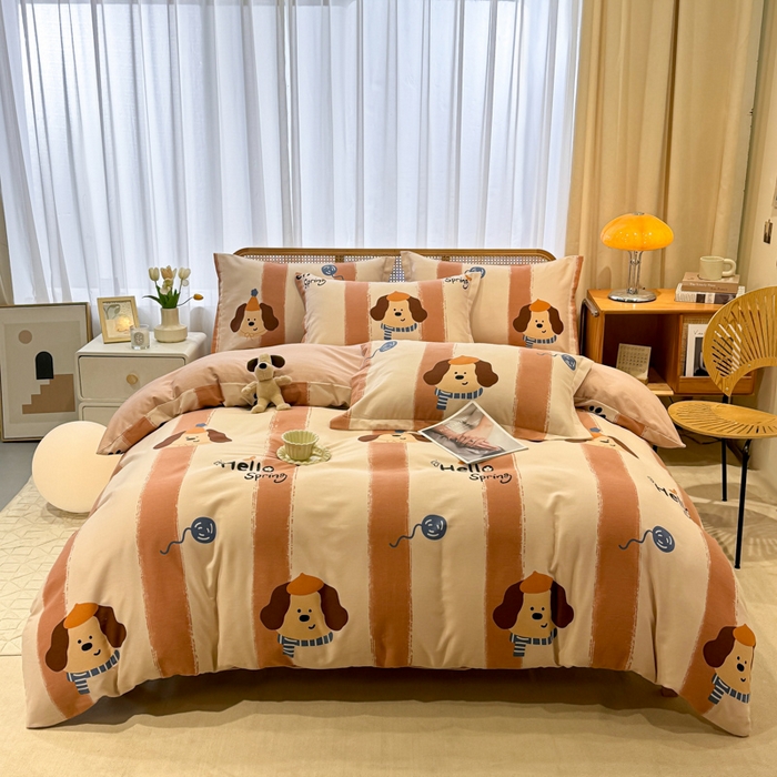 91家纺网 家纺一手货源 找家纺 丝芙妮家居（原乐视家纺） 2025新款全棉纯棉云糯棉双层纱套件系列 罗宾