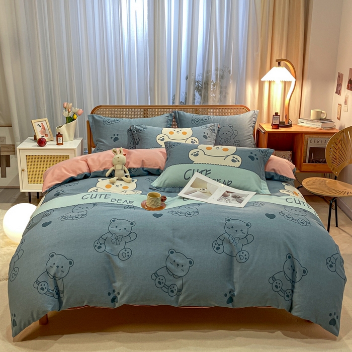 91家纺网 家纺一手货源 找家纺 丝芙妮家居（原乐视家纺） 2025新款全棉纯棉云糯棉双层纱套件系列 淘气熊