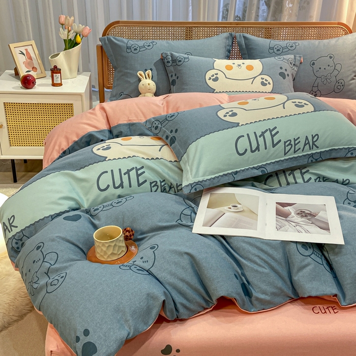 91家纺网 家纺一手货源 找家纺 丝芙妮家居（原乐视家纺） 2025新款全棉纯棉云糯棉双层纱套件系列 淘气熊