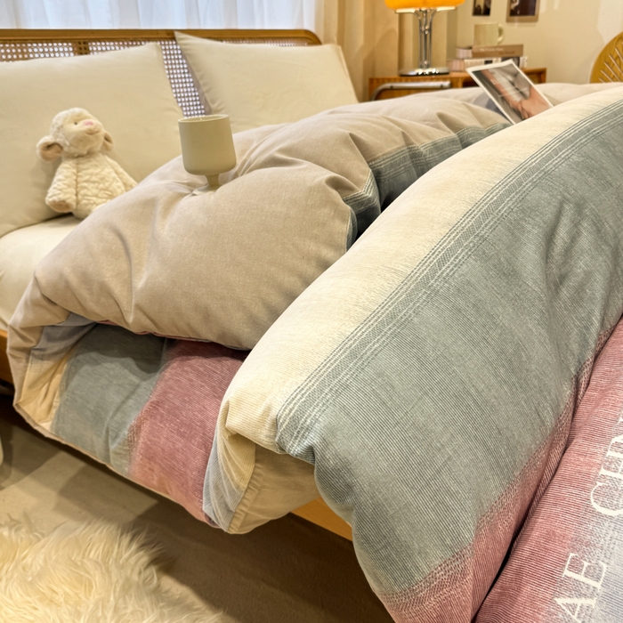 丝芙妮家居（原乐视家纺） 2025新款全棉纯棉云糯棉双层纱套件系列 伊甸-灰