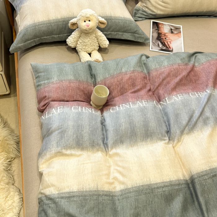 91家纺网 家纺一手货源 找家纺 丝芙妮家居（原乐视家纺） 2025新款全棉纯棉云糯棉双层纱套件系列 伊甸-灰