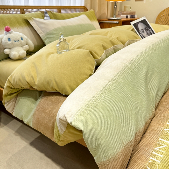 丝芙妮家居（原乐视家纺） 2025新款全棉纯棉云糯棉双层纱套件系列 伊甸-绿