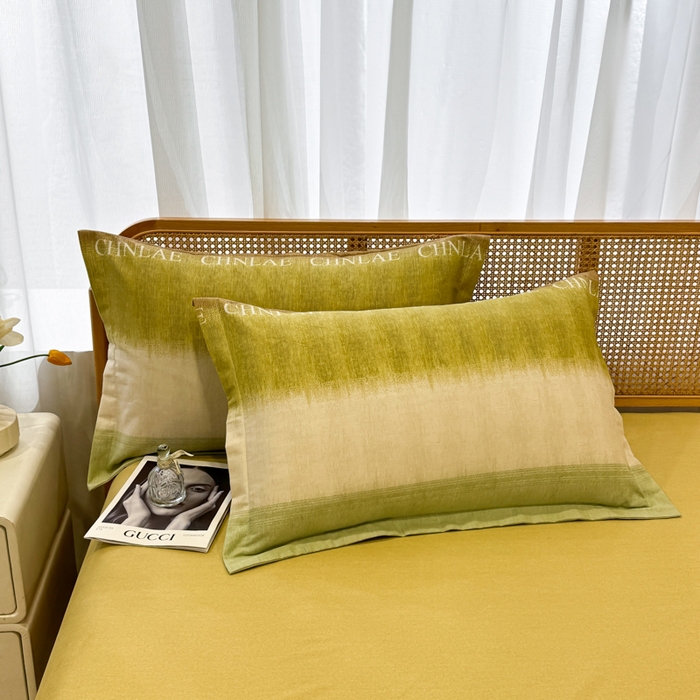 91家纺网 家纺一手货源 找家纺 丝芙妮家居（原乐视家纺） 2025新款全棉纯棉云糯棉双层纱套件系列 伊甸-绿