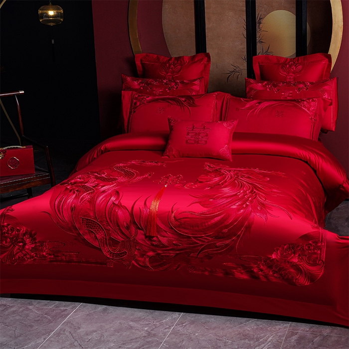 91家纺网 家纺一手货源 找家纺 用心 2025新款婚庆全棉刺绣四件套多件套系列