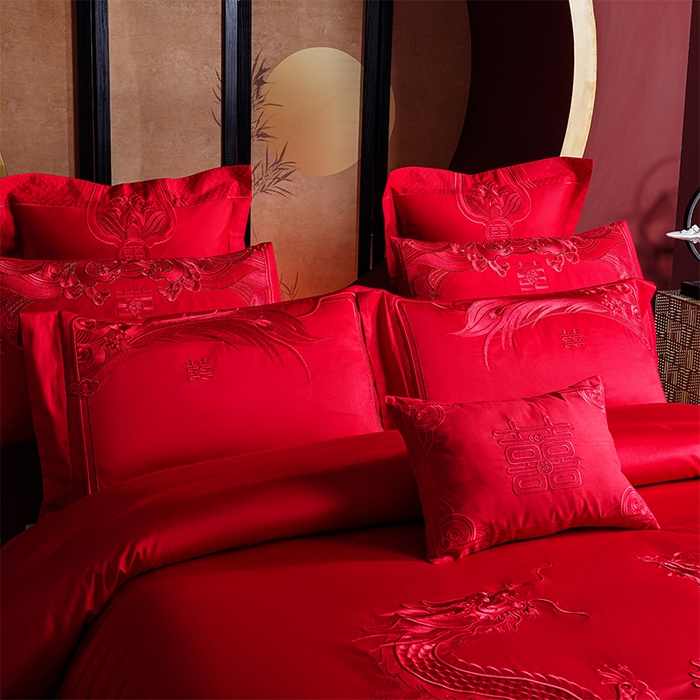 91家纺网 家纺一手货源 找家纺 用心 2025新款婚庆全棉刺绣四件套多件套系列