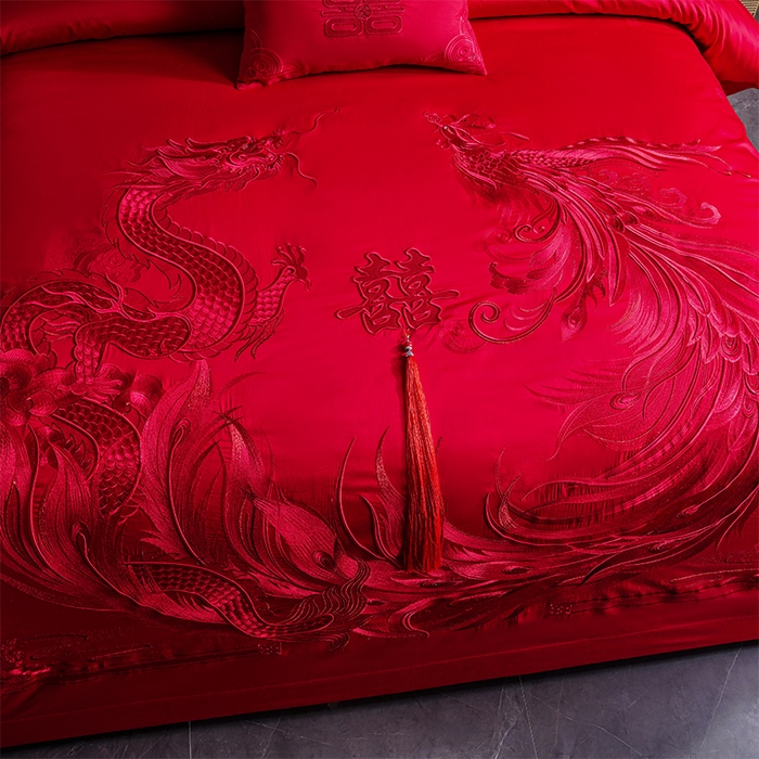 91家纺网 家纺一手货源 找家纺 用心 2025新款婚庆全棉刺绣四件套多件套系列