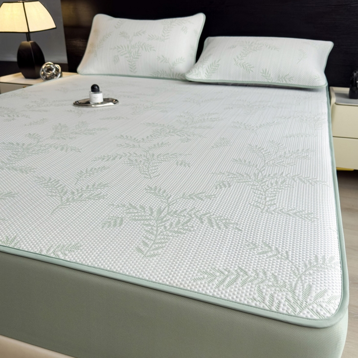 91家纺网 家纺一手货源 找家纺 席世家 2025新款A类凉感冰豆豆凉席-花卉卡通系列 绿意