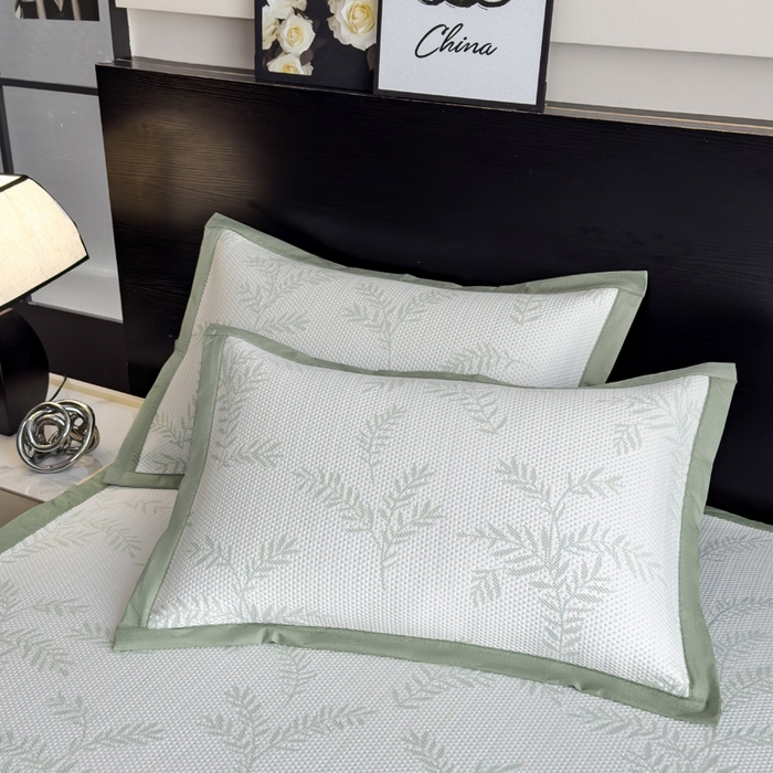 91家纺网 家纺一手货源 找家纺 席世家 2025新款A类凉感冰豆豆凉席-花卉卡通系列 绿意